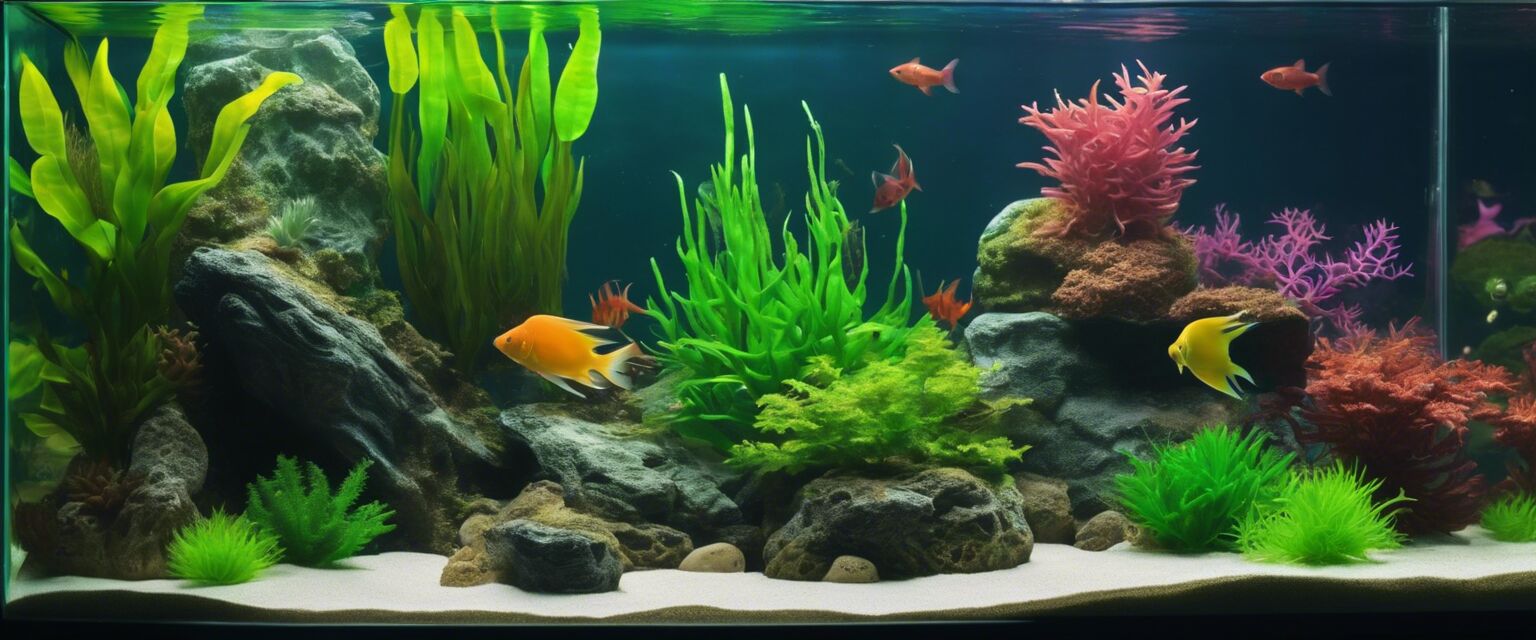 Colorful aquarium decorations