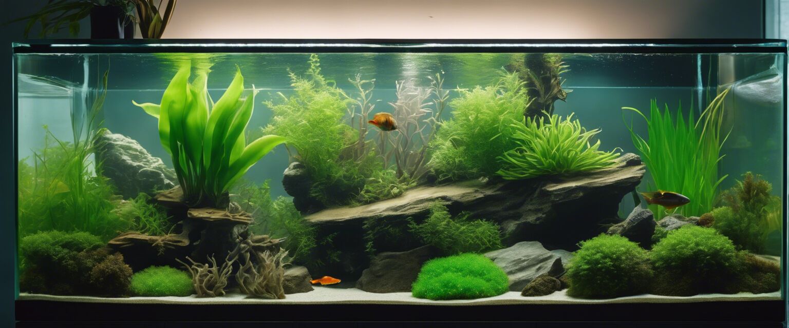 A well-organized fish tank setup