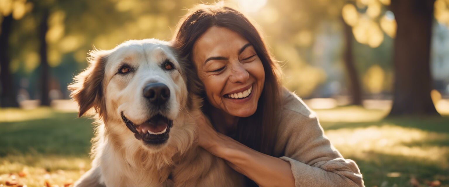 Happy pet owner with an adopted pet