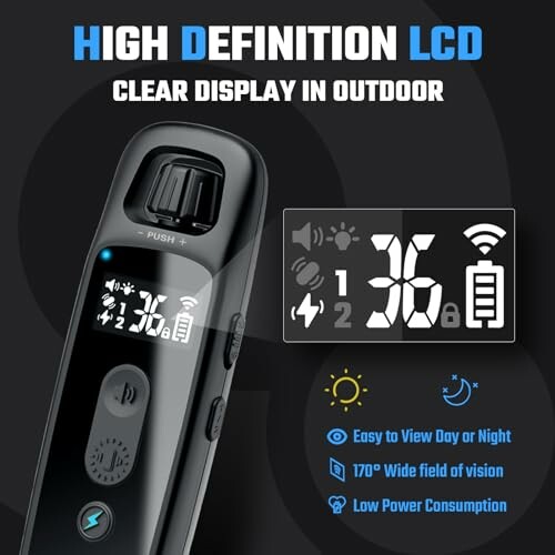 LCD display showing clear outdoor visibility features.