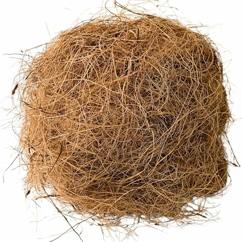 Ball of natural coconut coir fiber.